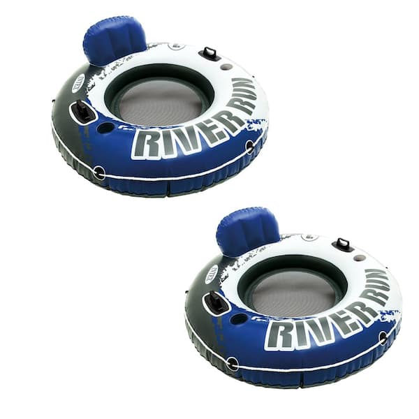 Intex River Run Blue Round Vinyl Inflatable Floating Tube Water Raft for  Lake River Pool (2-Pack) 2 x 58825EP - The Home Depot