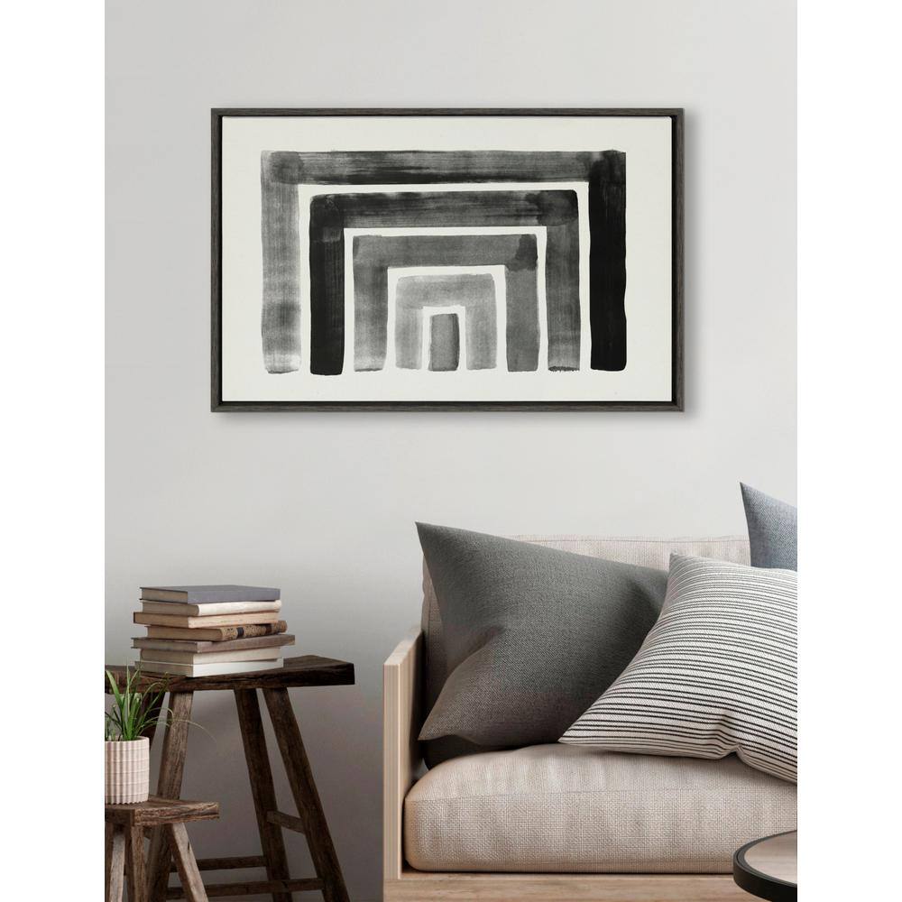 Gray and Black Abstract Geometric Canvas Wall Art, 23x33