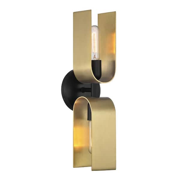 U Turn 18 in. Matte Black Wall Sconce
