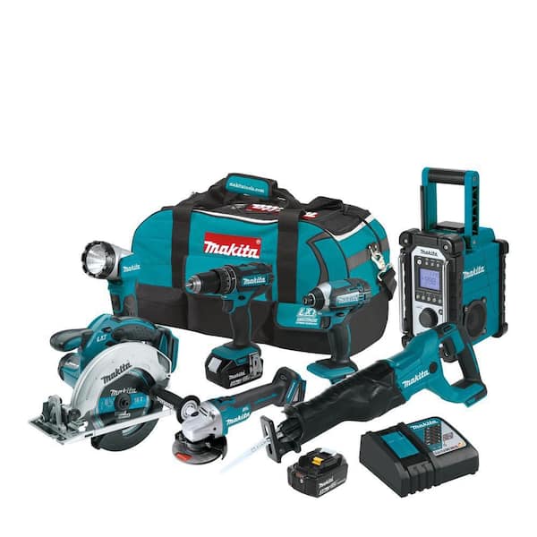 Makita 18V 3.0Ah LXT Lithium-Ion Cordless Combo Kit (7-Piece)