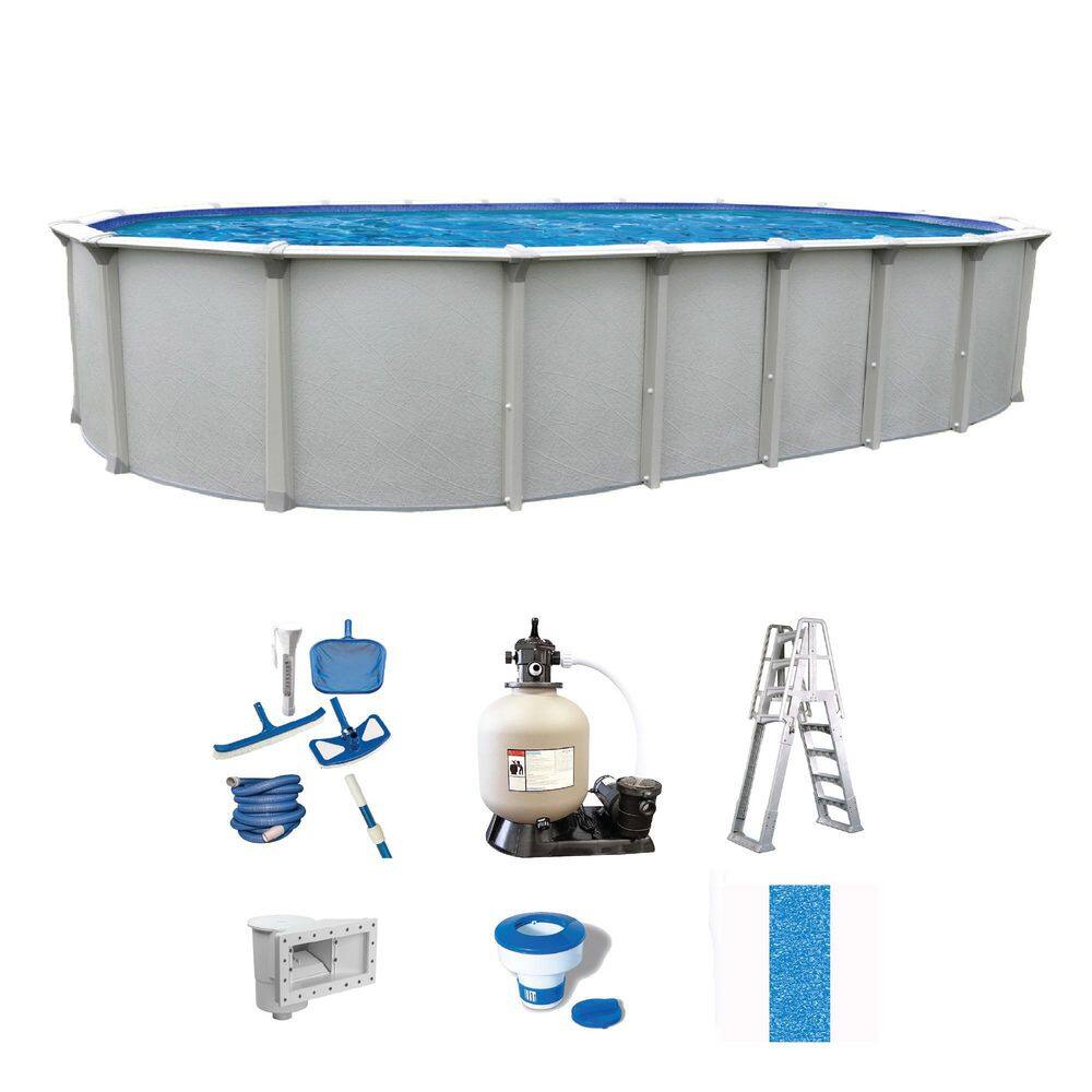Huntington 15 ft. x 31 ft. Oval 54 in. Deep Above Ground Hard Sided Standard Pool Package price history on PriceWatchPro