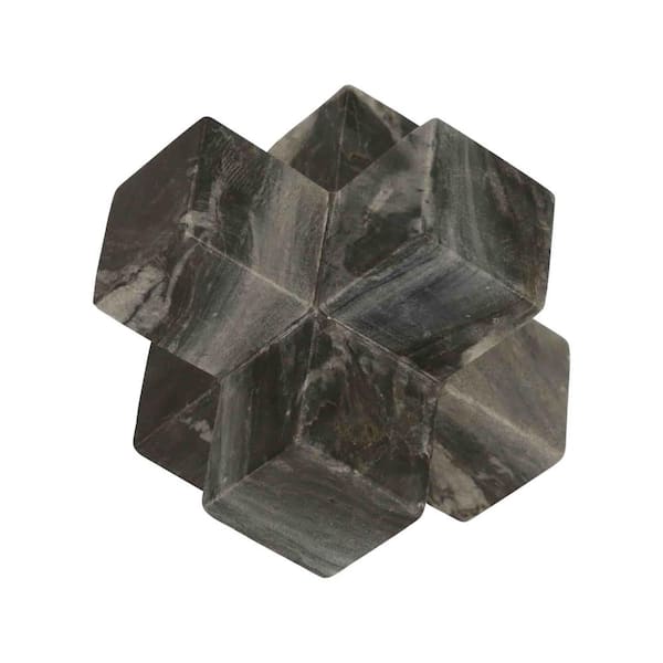 Gray 7 in. x 7 in. Marble Jack Sculpture