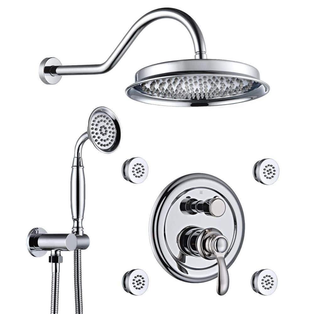 YASINU SingleHandle 4Spray Patterns Bathroom Rain Shower Faucet with