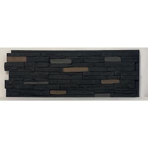 43 in. x 15.5 in. Slatestone Large Polyurethane Faux Stone Siding Panel Material in Onyx