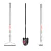 Husky 3-Piece Fiberglass Essential Lawn and Garden Tool Set with Grip (Bow Rake, Digging Shovel and Garden Hoe) 78115-949
