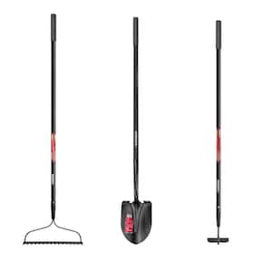 3-Piece Fiberglass Essential Lawn and Garden Tool Set with Grip