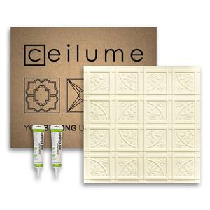 Lafayette 2 ft. x 2 ft. Glue Up Vinyl Ceiling Tile and Backsplash Kit in Sand (21 sq. ft./case)