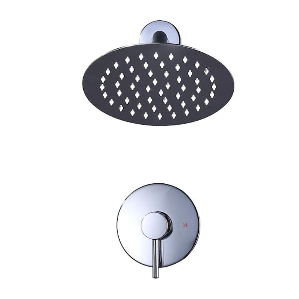 ALEASHA Single Handle 1-Spray Shower Faucet 1.8 GPM with High Pressure Valve in Chrome (Valve Included)