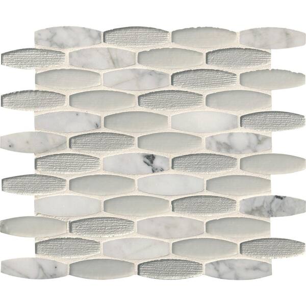 MSI Ellia Blanco 12 in. x 12 in. x 8mm Glass Stone Mesh-Mounted Mosaic Tile (10 sq. ft. / case)