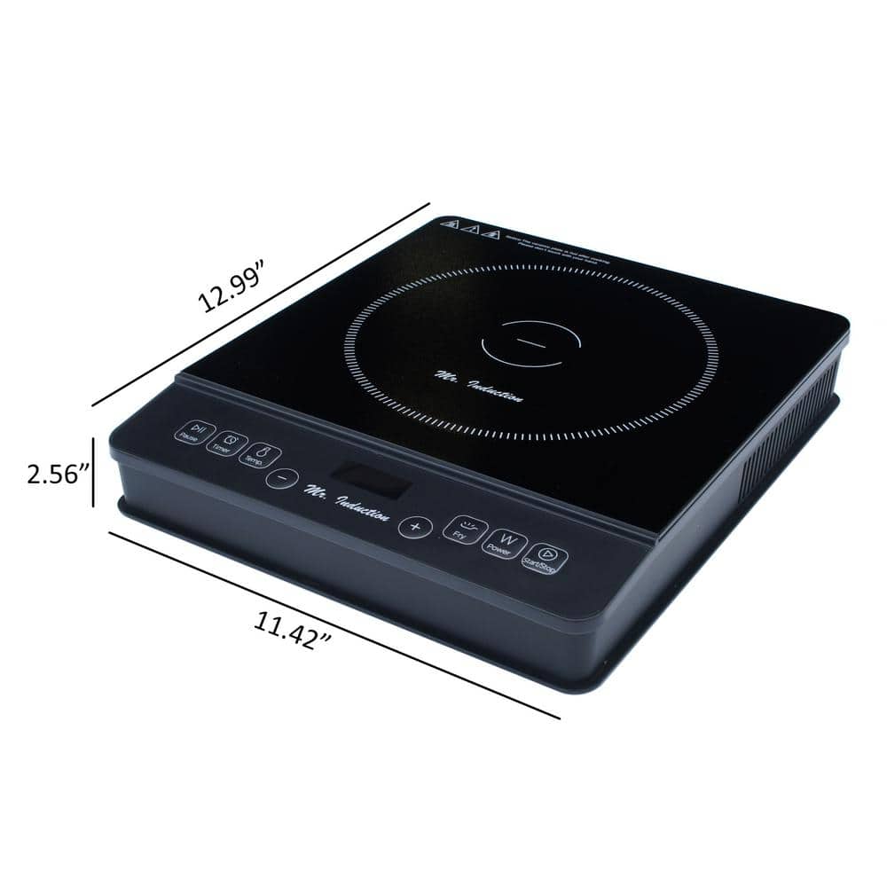 Black Ceramic 11" Induction Cooktop with Stainless Steel Pot