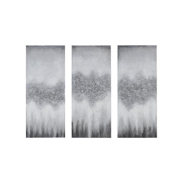 Anky 3-Piece Unframed Art Print 35 in. x 15 in. Heavily Embellished Canvas Wall Art Set