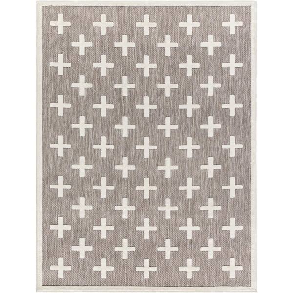 Livabliss San Diego Gray Geometric 8 ft. x 10 ft. Indoor/Outdoor Area Rug