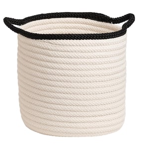 Sonoma 16 in. x 16 in. x 14 in. White Round Polypropylene Braided Basket