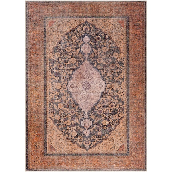 Livabliss Gilda Clay 2 ft. x 3 ft. Oriental Machine-Washable Area Rug