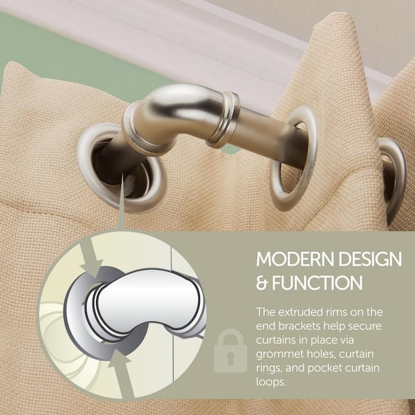 Industrial 28 in. - 48 in. Single Curtain Rod in Bronze with Finial