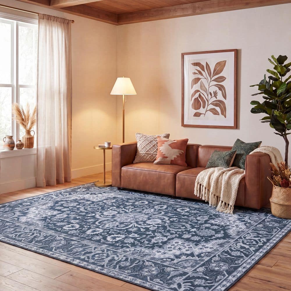 Tucson 3 ft. x 4 ft. Black/Beige Abstract Ornate Medallion Washable Area Rug price history on PriceWatchPro