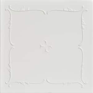 Spring Buds 1.6 ft. x 1.6 ft. Glue Up Foam Ceiling Tile in Dove White