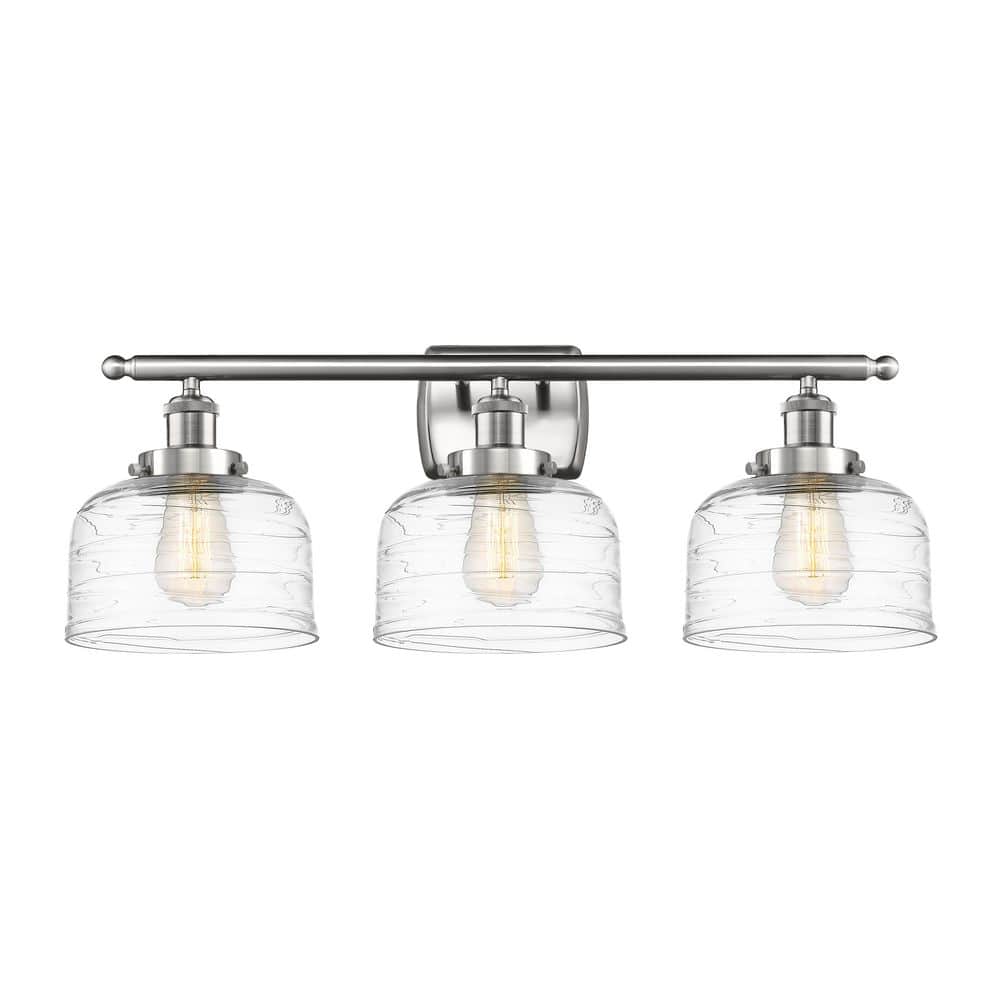Bell 28 in. 3-Light Brushed Satin Nickel Vanity Light with Glass Shade price history on PriceWatchPro