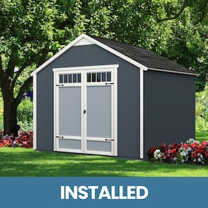 Professionally Installed Kennesaw 10 ft. W x 8 ft. D Outdoor Wood Storage Shed -Driftwood Gray Shingles (80 sq. ft.)