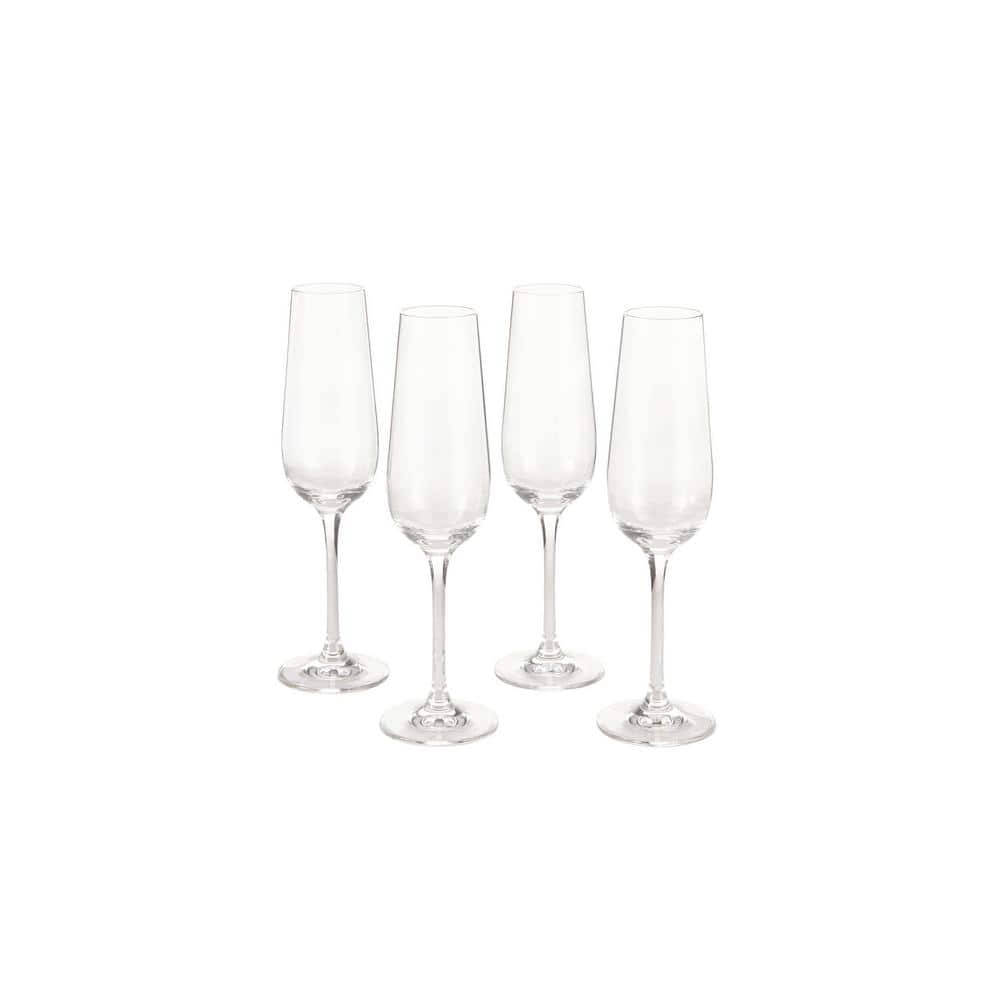 Purismo 9 oz Clear Crystal Champagne Flute Set of 4