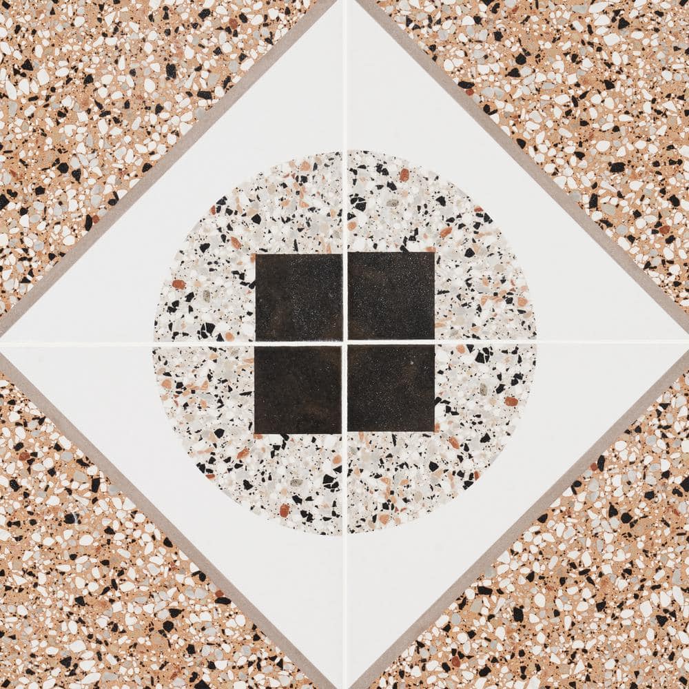 Grain Deco 8" Matte Porcelain Terrazzo Floor and Wall Tile