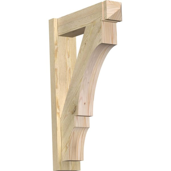 Ekena Millwork 6 in. x 34 in. x 22 in. Douglas Fir Balboa Arts and Crafts Rough Sawn Outlooker