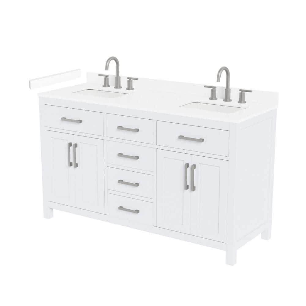 Beckett 60 in. Double Freestanding White Bath Vanity with Top price history on PriceWatchPro