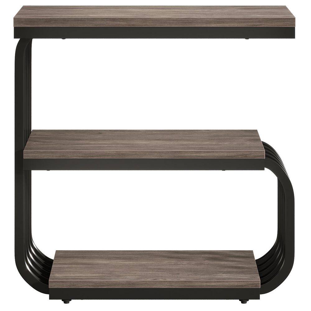 Kerlin 23.6 in. Gray 3-Tier Small Rectangle Wood End Table Narrow Side Table Nightstand with Storage for Living Room price history on PriceWatchPro