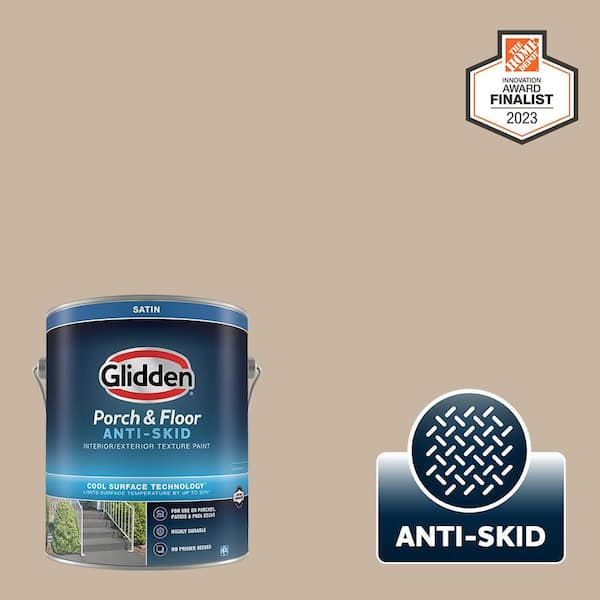 Glidden Porch and Floor 1 gal. PPG14-14 Summer Suede Satin Interior/Exterior Anti-Skid Porch and Floor Paint with Cool Surface Technology