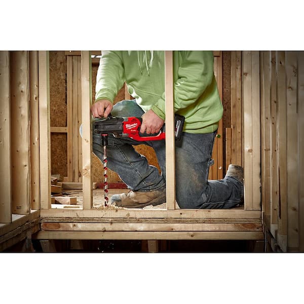 Milwaukee M18 FUEL 18-Volt Lithium-Ion Brushless Cordless Hole Hawg 7/16  in. Right Angle Drill with Quick-Lok, XC 5.0 Ah Battery 2808-20-48-11-1850  The Home Depot