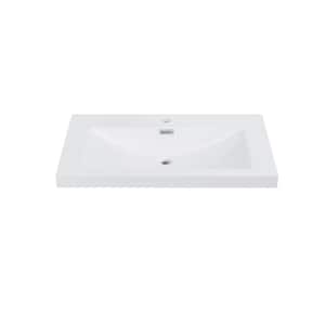 31.5 in. W x 18.5 in. D Solid Surface Resin Vanity Top in White