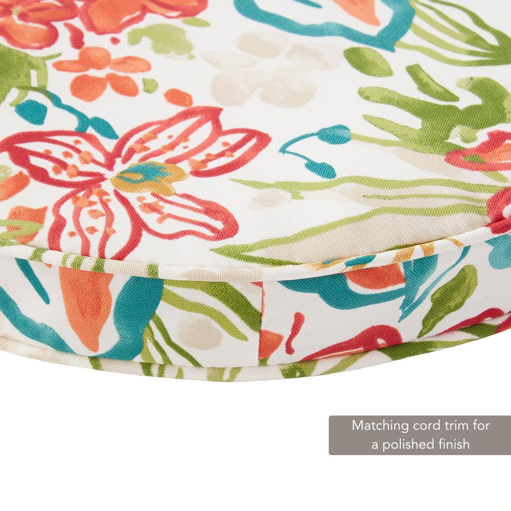 Breeze Floral Round Outdoor Chair Pads Set of 2