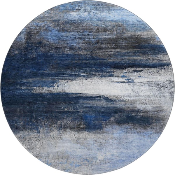 Addison Rugs Mayfield Premium Machine Washable Abstract AMF2016 Navy 8 ...