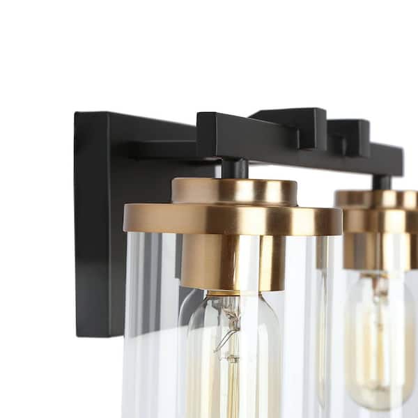 Zevni 27 in. 4-Light Black Vanity Light for Bathroom Modern