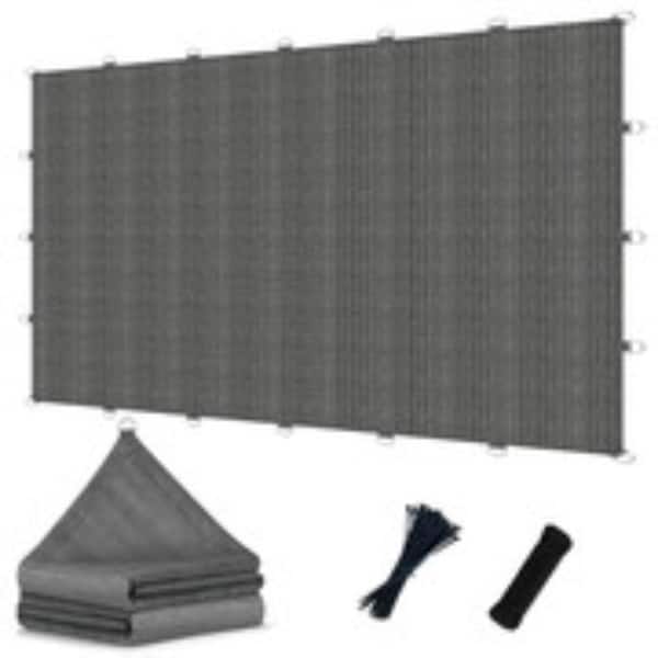 12x24 ft Sun Shade Cloth with Reinforced Corner Webbing & D-Rings, Pergola Shade Cover – Breathable HDPE Fabric, Gray