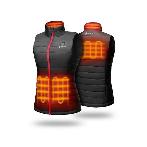 ORORO Women's X-Large Black 7.38-Volt Lithium-Ion Classic Heated Vest with One 4.8 Ah Battery