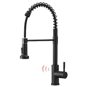Single Handle Touchless Pull Down Sprayer Kitchen Faucet with Advanced Spray Single Hole Kitchen Faucets in Matte Black