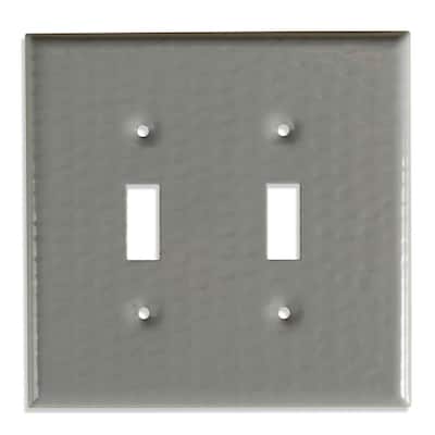 Modern Art Decor Layered Dark Grey Metal Light Switch Plate Cover