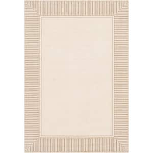 Felix Camel 8 ft. 9 in. x 12 ft. 9 in. Solid Indoor/Outdoor Patio Area Rug