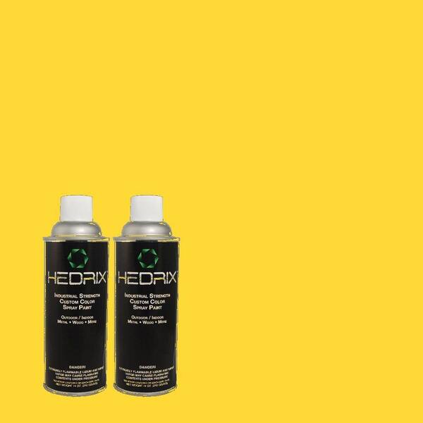 Hedrix 11 oz. Match of 380B-6 Lemon Tart Flat Custom Spray Paint (2-Pack)