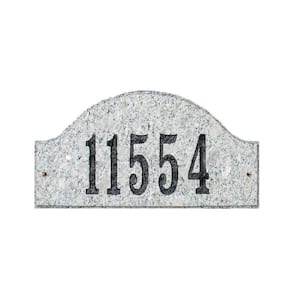Ridgecrest Arched Granite Address Plaque in White Granite Natural Stone Color