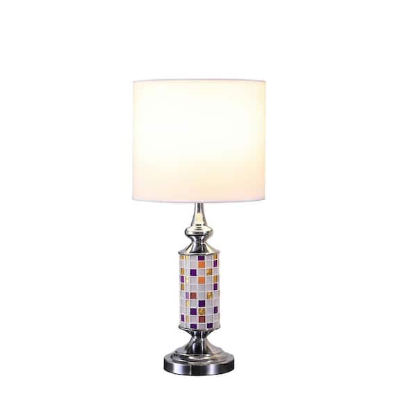 Ore International 24 In Vicki Chrome, Bohemian Glass Table Lamps