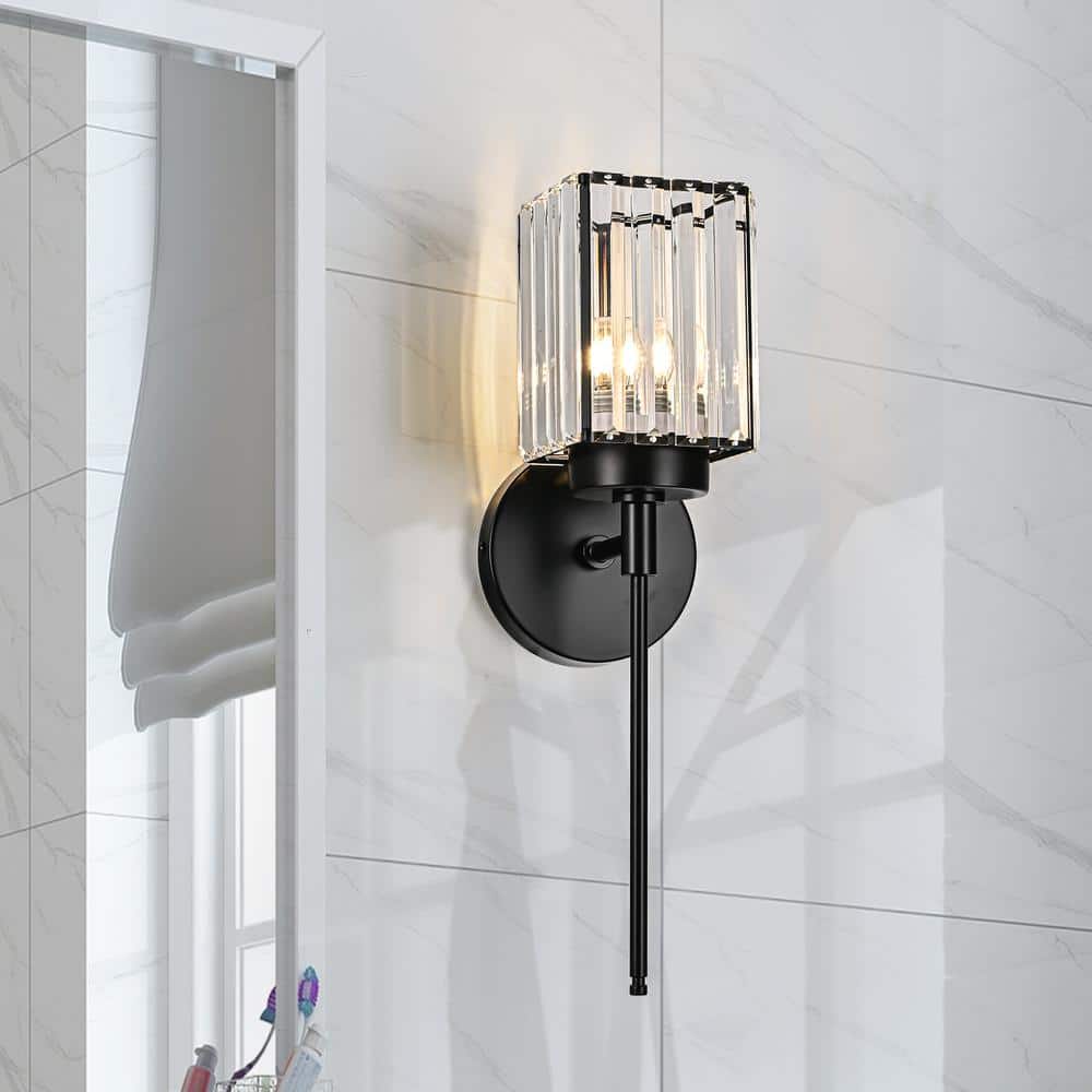 EDISLIVE Orillia 4.72 in. 1-Light Modern Industrial Black Bathroom ...