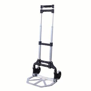 120 lbs. Capacity Lightweight Aluminum Folding Hand Truck Equipment Carrier with 5 in. Wheels