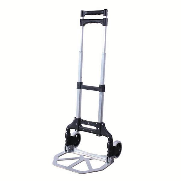 ProHT 120 lbs. Capacity Lightweight Aluminum Folding Hand Truck Equipment Carrier with 5 in. Wheels
