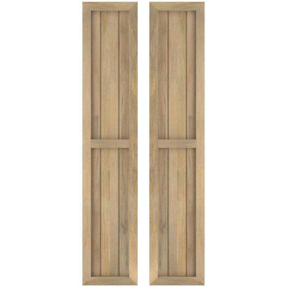 10-1/2 in. W x 57 in. H Americraft 3-Board Exterior Real Wood 2 Equal Panel Framed Board and Batten Shutters Unfinished price history on PriceWatchPro