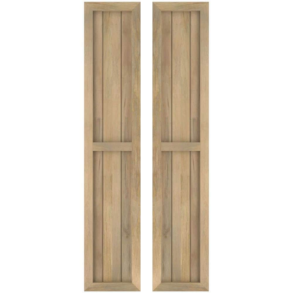 10-1/2 in. W x 71 in. H Americraft 3-Board Exterior Real Wood 2 Equal Panel Framed Board and Batten Shutters Unfinished price history on PriceWatchPro