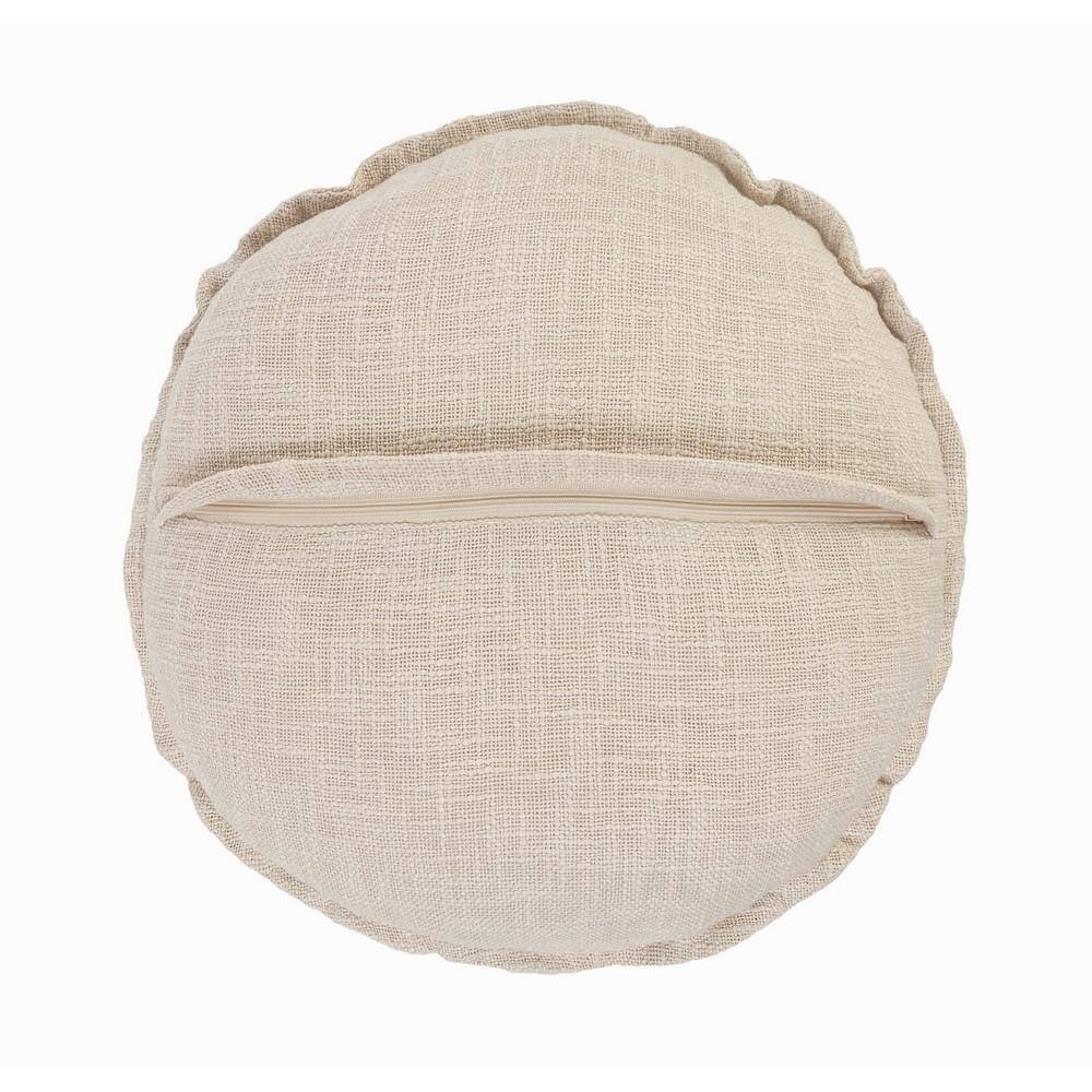 Birch Beige Round Polyester Throw Pillow 20"