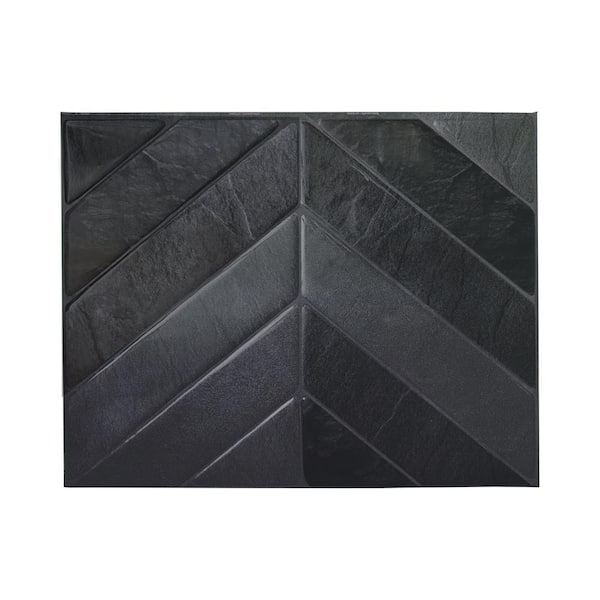 smart tiles Chevron Marquina 11.43 in. x 9 in. Vinyl Peel and Stick Tile (2.8 sq. ft. / 4-Pack)