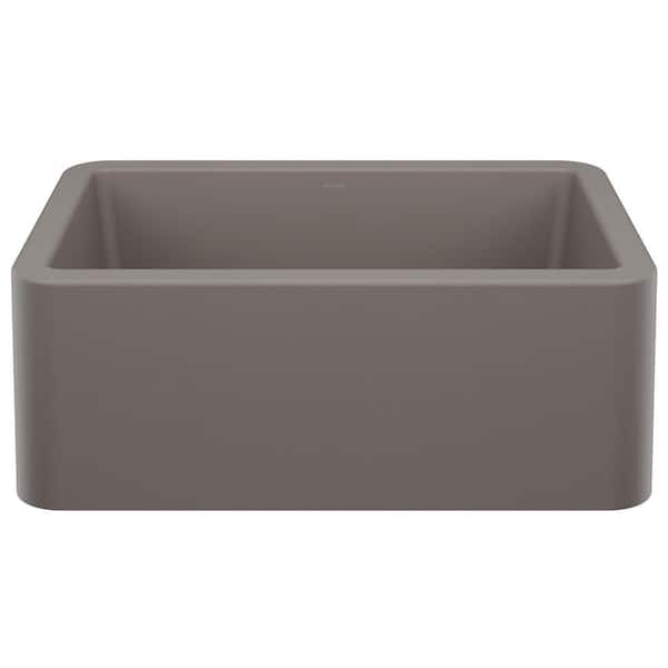 IKON 27 in. Farmhouse/Apron-Front Single Bowl Gray Granite Composite Kitchen Sink